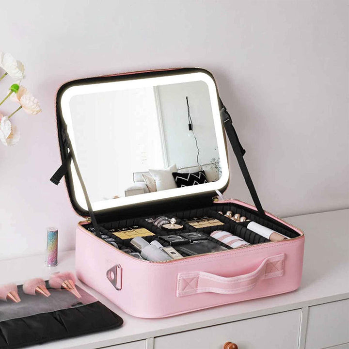 LED Mirror Cosmetic Case
